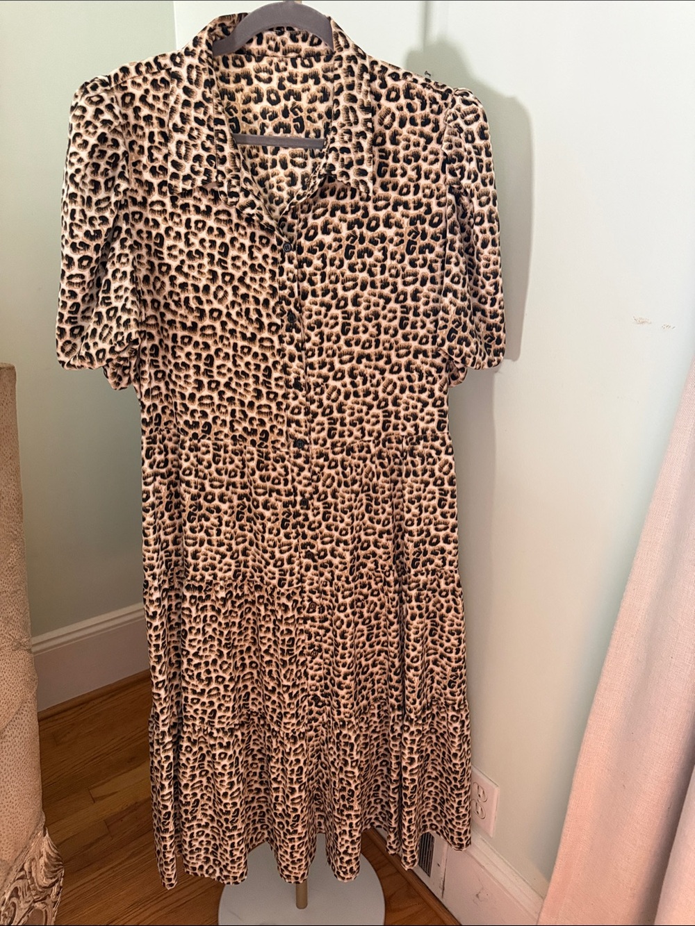 Treasure & Bond Leopard Print Midi Dress - Beige/Black - Flats Now, Boots Later